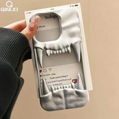 3D Pleated Hollow Tiger Tooth Matte Case For iPhone 16 15 14 Plus 13 12 11 Pro Max Heat Dissipation Shockproof Protection Cover