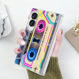 Case for Samsung Galaxy Z Fold 8 PC Hard Luxury ZFold8 ZFold 8 Transparent Phone Cover Neon Cassette Tape