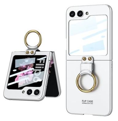 Ultra Thin Back Case/Cover With Back Screen Glass & Ring For Samsung Galaxy Z Flip6 / Galaxy Flip 6 Case Cover - Matte Silver