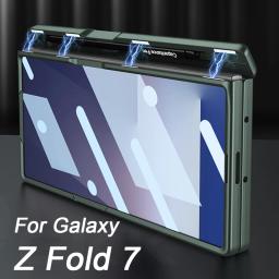 Magnetic Hinge 360 Protective Case For Samsung Galaxy Z Fold 7 6 5 Pen Holder Screen Glass Stand Cover For Galaxy Z Fold7 Case
