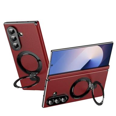 Hinge Protection Leather Magnetic For Magsafe Case For Samsung Galaxy Z Fold 8 Ultra 7 6 5 4 3 5G Full Cover With Ring Kickstand
