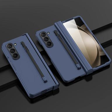 Hinge Protective Anti-drop Protective Cover With Tempered Film With Pen Slot Solid Colour Phone Case For Samsung Galaxy Z Fold5
