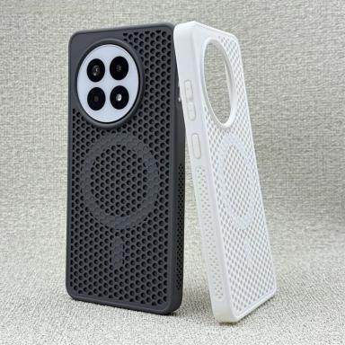 Luxury Breathable Honeycomb Magnetic Case for OnePlus 13 12 Ace5 Pro Hard Plastic For Magsafe Wireless Charging Shockproof Cover