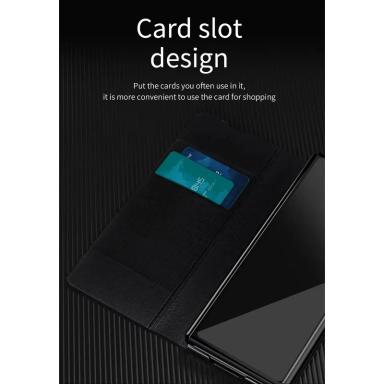 Business Leather Built-in Card Slot Folding Stand Case For Samsung Galaxy Z Fold 7 6 5 4 3 Slim Durable Shockproof Protect Cover