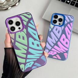 INS Spain Popular Letter Phone Case For iPhone 16 15 14 13 12 17 Pro Max Independent Metal Button Electroplating Mobile