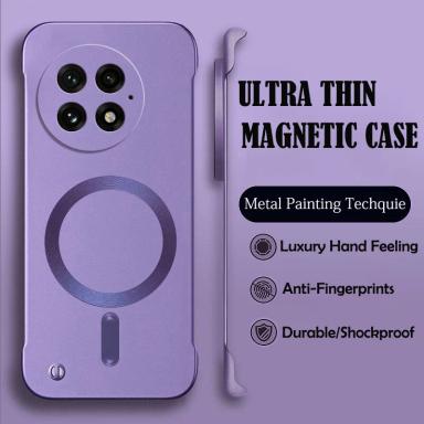 Luxury Magsafe Wireless Charge Phone Case For Oneplus 13 12R 12 11R 11 10T 10 Pro Hard PC Magnetic Bumper Protective Cover