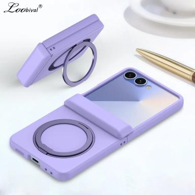 Luxury Matte 360 Bracket Case for Samsung Galaxy Z Flip 8 7 6 ZFlip 5 4 3 Magnetic Stand Holder Shockproof Hard Back Cover