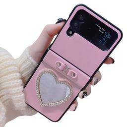 Back Cover Case For Samsung Galaxy Z Flip5 Soft Flexible Tpu, Shockproof Protective Mirror Heart Case For Girls &amp; Women