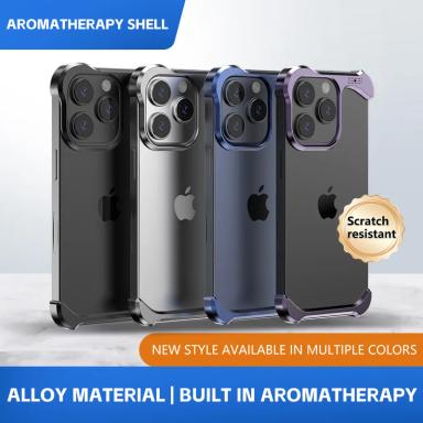 Irregular Metal Bumper Phone Case For iPhone 16 15 14 13 Pro Max Plus Aluminum Cooling Shockproof Cover For 16ProMax aluminum