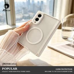 for Magsafe Skin Feel Translucent Case for Samsung Galaxy Z Fold 8 Wide 8Ultra 7 6 5 Magnetic Wireless Charger Protective Cover