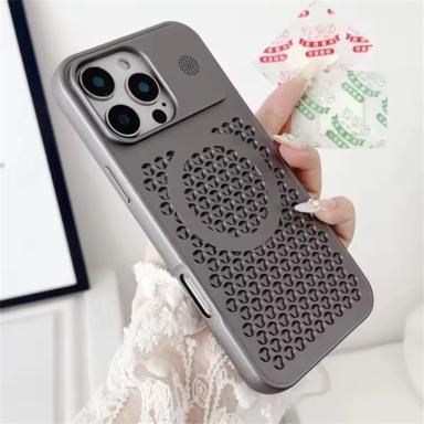 Titanium Metallic Color Matte Magnetic Cooling Case For iPhone 17 16 15 14 13 12 Pro Max Plus For Magsafe Heat Dissipation Cover