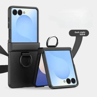 Ring Folding Phone Case for Samsung Galaxy  Z Flip  7 6 5 4 3 ZFlip7 FE All Inclusive Hinge ProtectiveShockproof Cover
