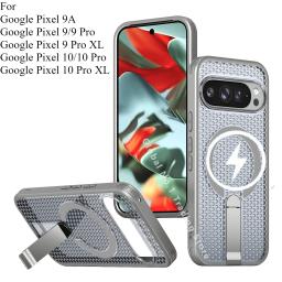 For Google Pixel 10 9 Pro XL 10 9A Transparent particle heat dissipation PC board bracket magnetic phone case protective cover