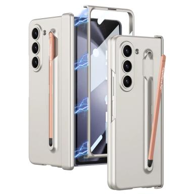 Magnetic Hinge PC Anti-fingerprint Folding Cover with Glass Stylus Pen For Samsung Galaxy Z Fold5 Fold4 Fold3