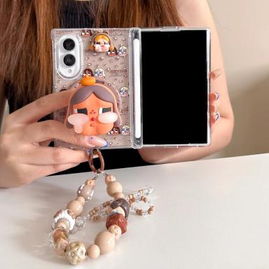Funny Cartoon Magnetic Phone Case for Samsung Galaxy Z Fold 8 Ultra 7 Fold 6 5 Fold 7 Fold 8 Cover With Magsafe Stand Chain Case
