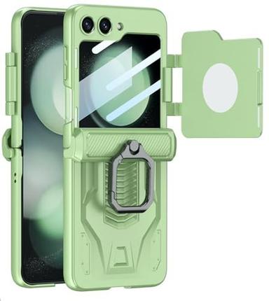 Armour Grade Back Case With Back Screen Magnetic Closer Hinge Cover For Samsung Galaxy Z Flip5 / Z Flip 5 Cover Case -