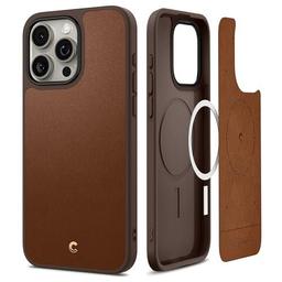 Gaffar India Kajuk Mag for iPhone 15 Pro Max Case, Faux Leather iPhone 15 Pro Max Back Cover - Saddle Brown