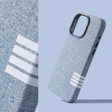 Original flax fabric MagSafe phone case for iPhone 16 pro 15pro Max 14 13 12 wireless charging alloy lens protective back cover