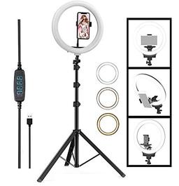 Ddlc 14 Inch Ring Light With Stand Tripod, Led Circle Lights With Phone Holder For Selfie Camera Photography Makeup Video Live Streaming And Vlogging