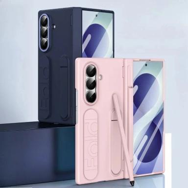 For Samsung Galaxy Z Fold 8 Ultra Z Fold 7 6 5 4 3 Hinge Protection Case With S Pen Pen Slot Screen Protector Wristband Holder