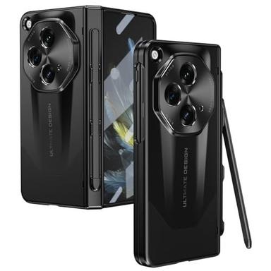 All-Inclusive OnePlus PC Case with Stylus & Pen Holder, Octagon & Screen Protector, Hinge Protection, Black