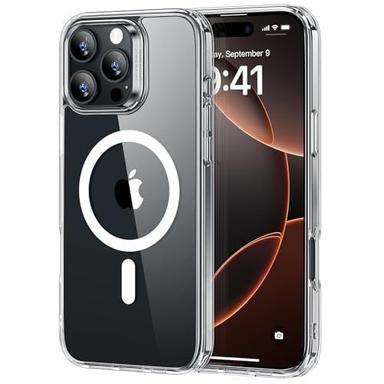 for iPhone 16 Pro Max Case, Compatible with MagSafe, Shockproof Military-Grade Protection, TPU, Magnetic Phone Case for iPhone 16 Pro Max, Classic Hybrid Case (HaloLock), Clear