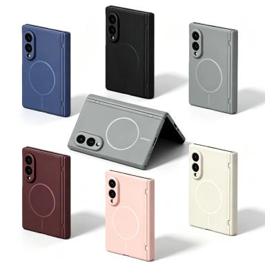 Micro Matte Built-in Magnetic Ring Phone Case For Samsung Z Fold 8 Fold8 Ultra Galaxy Z Fold 7 6 5 4 Front Glass Protect Cover