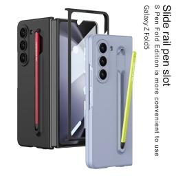 Ultra-Thin Shell Film Integrated Z Fold5 Pen Slot Protective Cover Case With Stylus For Samsung Z Fold5