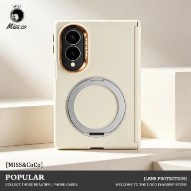 360 Rotating Magnetic Stand Skin Feel Case for Samsung Galaxy Z Fold 8 Wide 8Ultra for Magsafe Shockproof Hinge Protection Cover