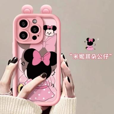 Mickey Minnie Ear Toy Back Multistep Soft TPU Phone Case for iPhone SE 7 8 14 Plus 15 Pro Max 12 Pro 13 Mini 11 Pro X XS Max XR