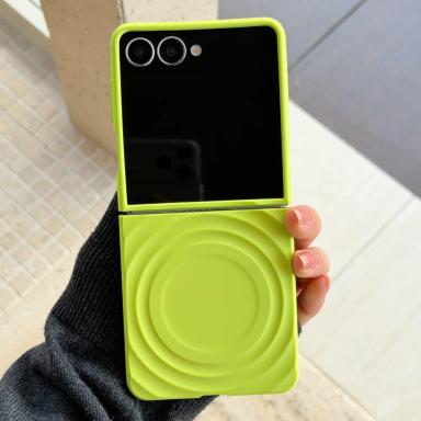 Soft Silicone For Magsafe Magnetic Water Ripple Case For Samsung Galaxy Z Flip 8 7 6 5 4 3 5G Wireless Charging Shockproof Cover