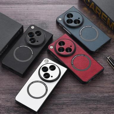 For OPPO Find N3 Case Magnetic PU Leather + TPU Protective Back Wireless Charging Cover for OnePlus Open