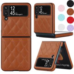 Soft Leather Flip Case Phone Cover For Samsung Galaxy Z Flip 5 4 3 Protection Solid Color Folding Phone Case Christmas Gift