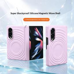 For Magsafe Magnetic Wireless Charge Water Ripple Silicone Phone Case For Samsung Galaxy Z Fold 8 Wide Fold8 Skin Fell Cover