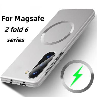 Ultra Thin Matte Metallic Magsafe Magnetic Case For Samsung Galaxy Z Fold 7 6 5 4 3 Wireless Charge Shockproof Protection  Cover