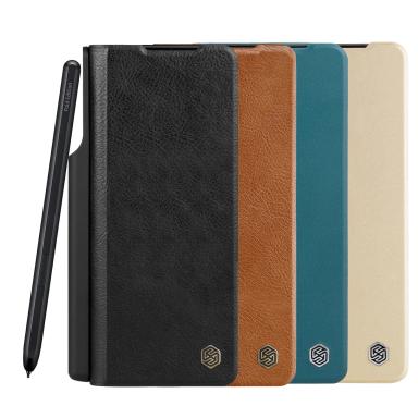 S-Pen Holder Leather Flap Elite Cover For Samsung Galaxy Fold3 Fold4