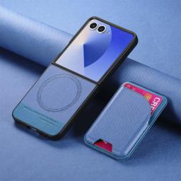 For Samsung Galaxy Z Flip 8 Flip7 Luxury Case Magnetic Card Holder Detachable 2IN1 Leather Folding Phone Z Flip 4 5 6 7 8
