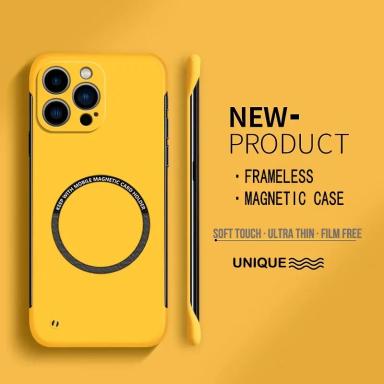 Ultra Thin Hard PC Magnetic Frameless Phone Case for Magsafe IPhone 15 14 Pro Max 13 12 Mini 11 Pro Max Matte Color Solid Cover