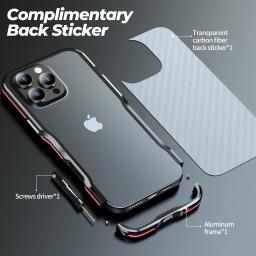 For iPhone 16 15 14 Pro Max Plus Metal Frame Bumper Case For iPhone 16 15 Aluminum Detachable Heat Dissipation Shockproof Cover