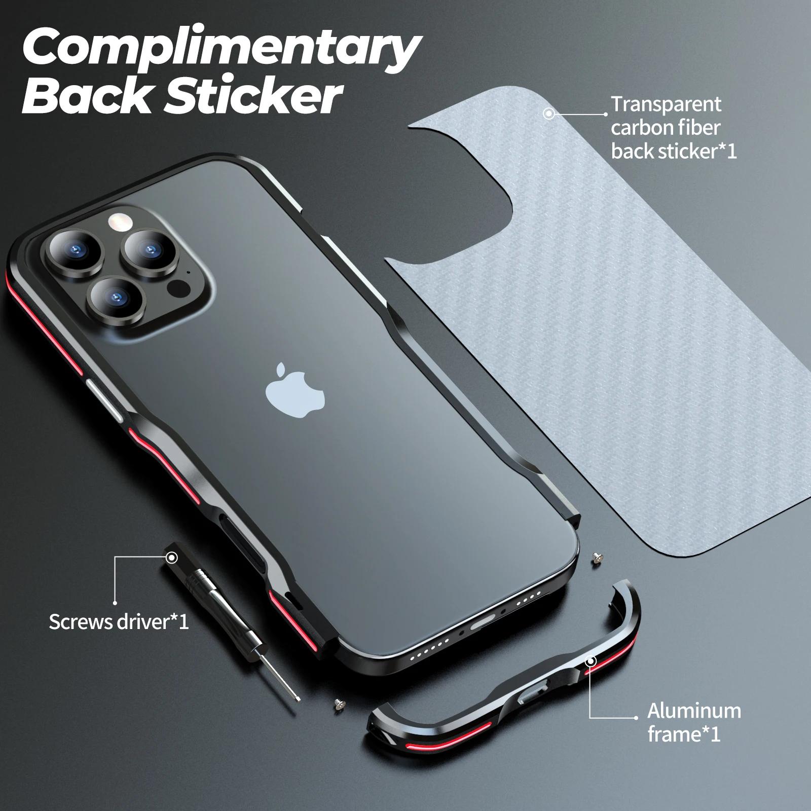 For iPhone 16 15 14 Pro Max Plus Metal Frame Bumper Case For iPhone 16 15 Aluminum Detachable Heat Dissipation Shockproof Cover