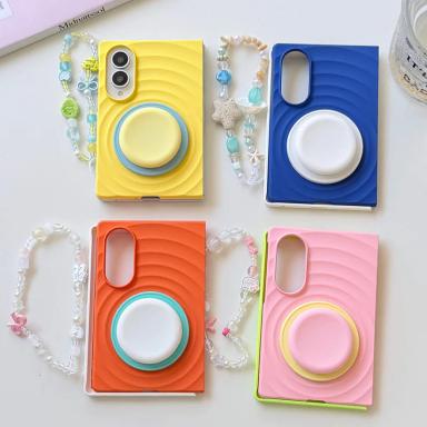 Korean Collision Color Water Ripple Magnetic Phone Case For Samsung Galaxy Z Fold 8 ZFold8 Cover with Magsafe Stand Cute Cases