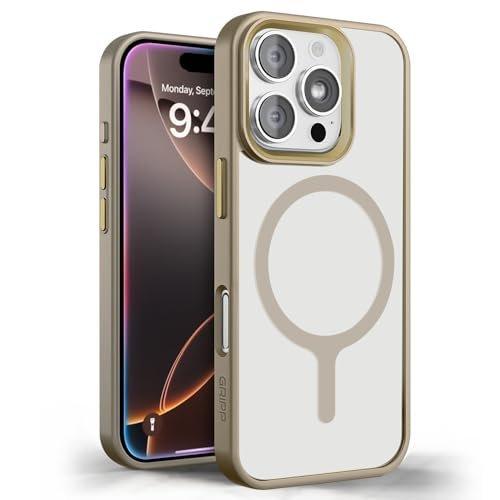 GRIPP Clarion Mag-Safe Case for iPhone 16 Pro Max (6.9") 2024 | 8ft Drop-Tested with D30 Technology, Aluminum Alloy Camera Ring Raised Edges, Metal Buttons, Shockproof Bumper Back Cover - Gold
