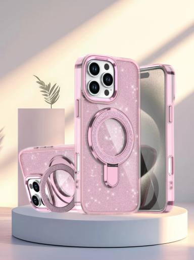 Luxury Metal Shockproof Magnetic Bracket Case For iPhone 17 16 15 14 13 12 Pro Max Plus 17Air 16E 11 XR Anti-slip Bumper Cover