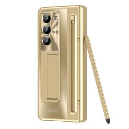 For Samsung Galaxy Z Fold 7 6 5 4 360° Full Protection Hinge Phone Case Tempered Glass Film With Touch Pen Folding Holder Cover