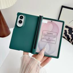 For Samsung Z Fold 8 Case Candy Color Shockproof Hard Case for Galaxy Z Fold 8 Bumper with central axis Pen slot shell film