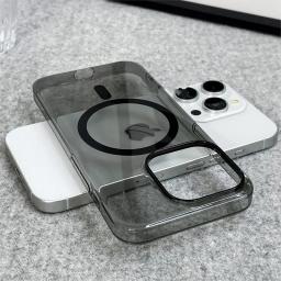 Original Ultra Thin For Magsafe Transparent Case For iPhone 16 15 14 13 17 Pro Max Magnetic Wireless Charge Glossy Clear Cover