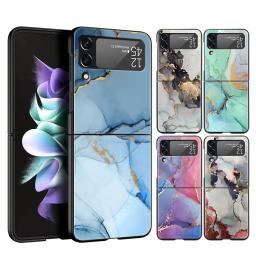 Marble Art painting Luxury Fashion Phone Case Hard Shell For Samsung Z Flip4 Flip3