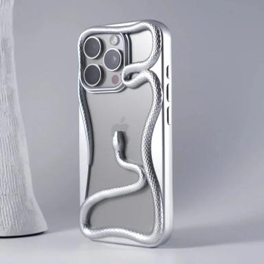 3D Hollow Snake Soft Phone Case For iPhone 17 16 Pro Max 11 12 13 14 15 Plus Air Heat Dissipation Matte Plating Cover Funda