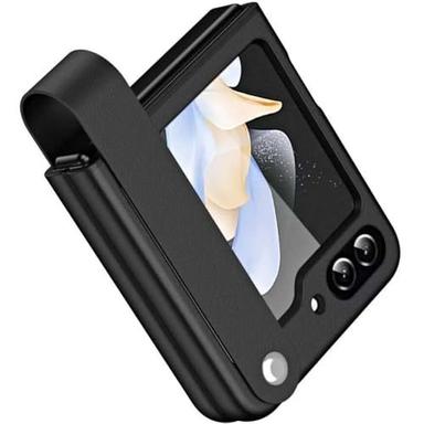 Leather Back Cover For Samsung Galaxy Z Flip 6 / Flip6 5G Light Weight Adjustable Strap Bracket Protective Case