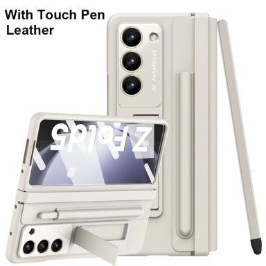 Screen Protector Tempered Film Kickstand Folding Magnetic Cover With Touch Pen Leather Case For Samsung Galaxy Z Fold5 Fold4 Fold3